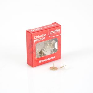 Chinche Metálico Blanco Caja x 50