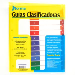 Separador Pasta de Argolla 105-12 Numerado