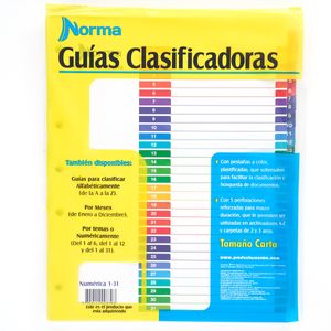 Separador Pasta de Argolla 105-31 Numerado