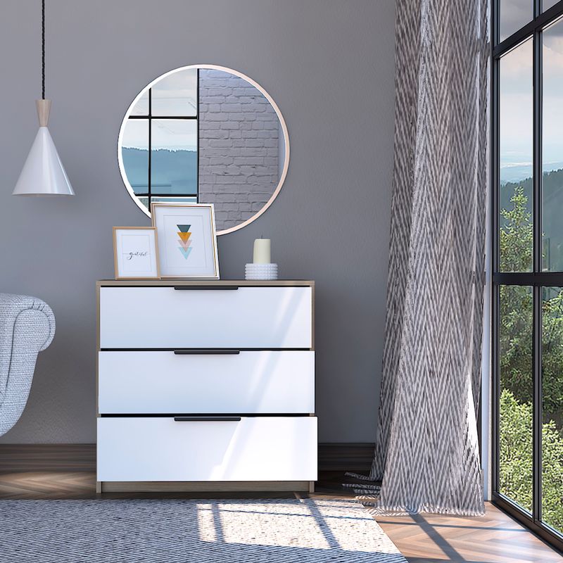 Comoda-3-cajones-Kaia-RTA-rovere-blanco