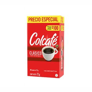 Cafe Instantaneo Granulado Colcafe 1.5G Caja*48 Sobres