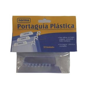 Porta Guía Plástica Folder Colgante Paquete x 10