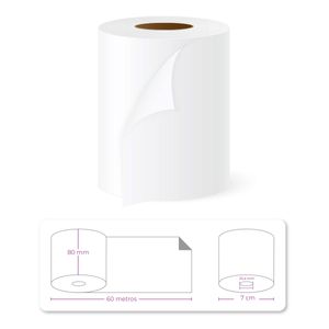 Rollo Térmico 80Mm x 60M Core  25.4Mm