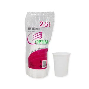 Vaso Plástico 12 Onz  Optima Pqtx25