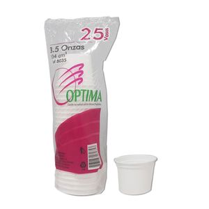 Vaso Plástico 3.5 Onz  Optima Pqtx25