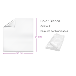 Bolsa Plástica Blanca 50X54Cm Calibre 2 Baja Densidad Recuperado Paquete X 6