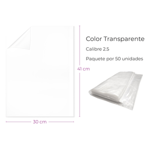 Bolsa Hermética Transparente 41X30Cm Calibre 2.5 Paquete X 50