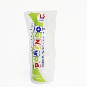 Vaso Plastico 1.5 Onzas Transparente Domingo Paquete X 50