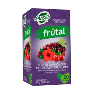 Aromatica Frutal Flor De Jamaica Con Piel De Uva Y Arandano 30 Gramos Jaibel Caja X 20