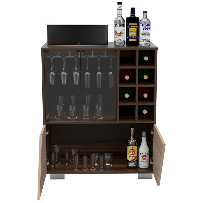 BMH3506-Mueble-Bar-Fraktal_Habano-Miel-frontal-abierta-decorada