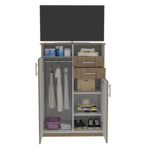 Closet Entretenimiento ECO 120 X 80 X 52 RTA Miel + Blanco