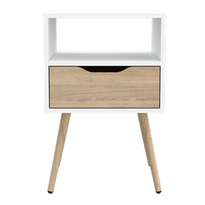 Mesa de Noche Otom RTA Blanco + Rovere