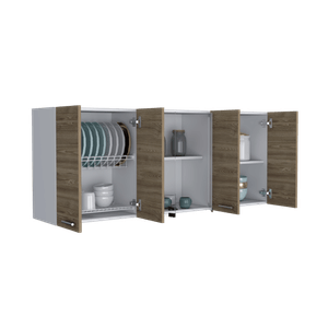 Gabinede De Cocina Superior 150 Vidrio Rta Blanco + Miel