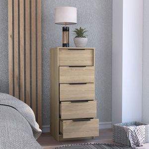 Comoda 4 Cajones Kaia Rta Rovere + Blanco