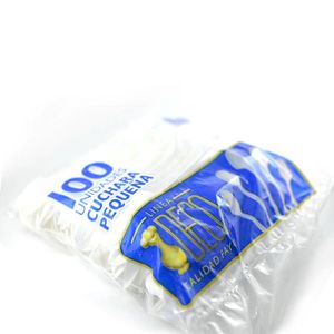 Cuchara Plastica Desechable Postre Blanca Deco Paquete*500