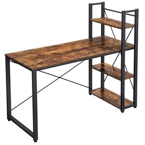 Escritorio Metalico 120 X 130 X 60 Café Rustico