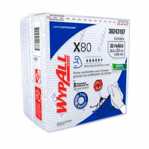 Wypall X80 Doblado Azul Con Power Pockets Referencia 30243107 Paquete X30 Paños