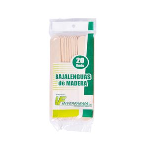 Bajalenguas Medico Madera Inverfarma Paquetex20