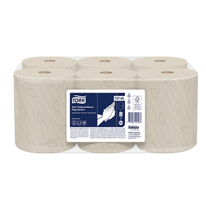 Toalla Manos Rollo 120Metros Natural Doble Hojaref  73748 Familia Paquete X 6