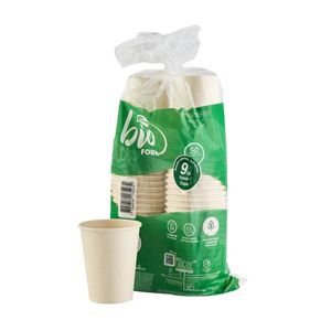 Vaso Bagazo Caña 9 Onzas Ref 2400012118 Cañatek Paquetex50